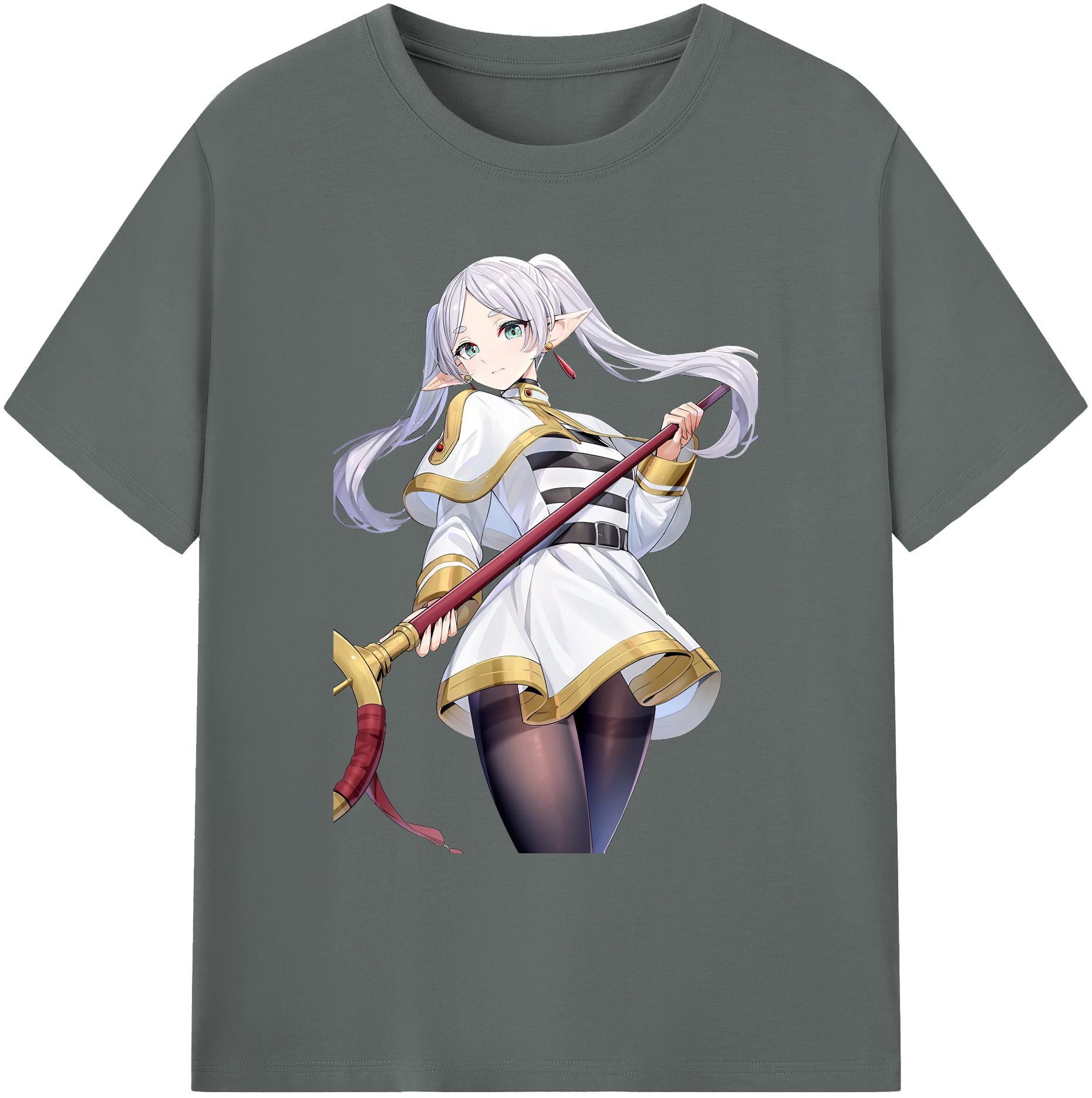 （画像用） 葬送のフリーレン Frieren 綿100％ メンズ半袖Tシャツ｜肌触りやわらか＆通気性